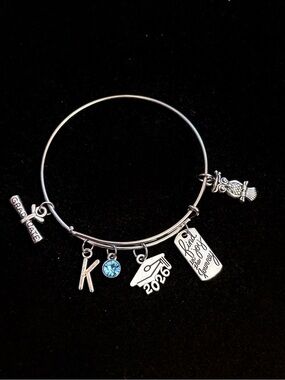 Personalized Graduation 2026 Charm Bangle Bracelet